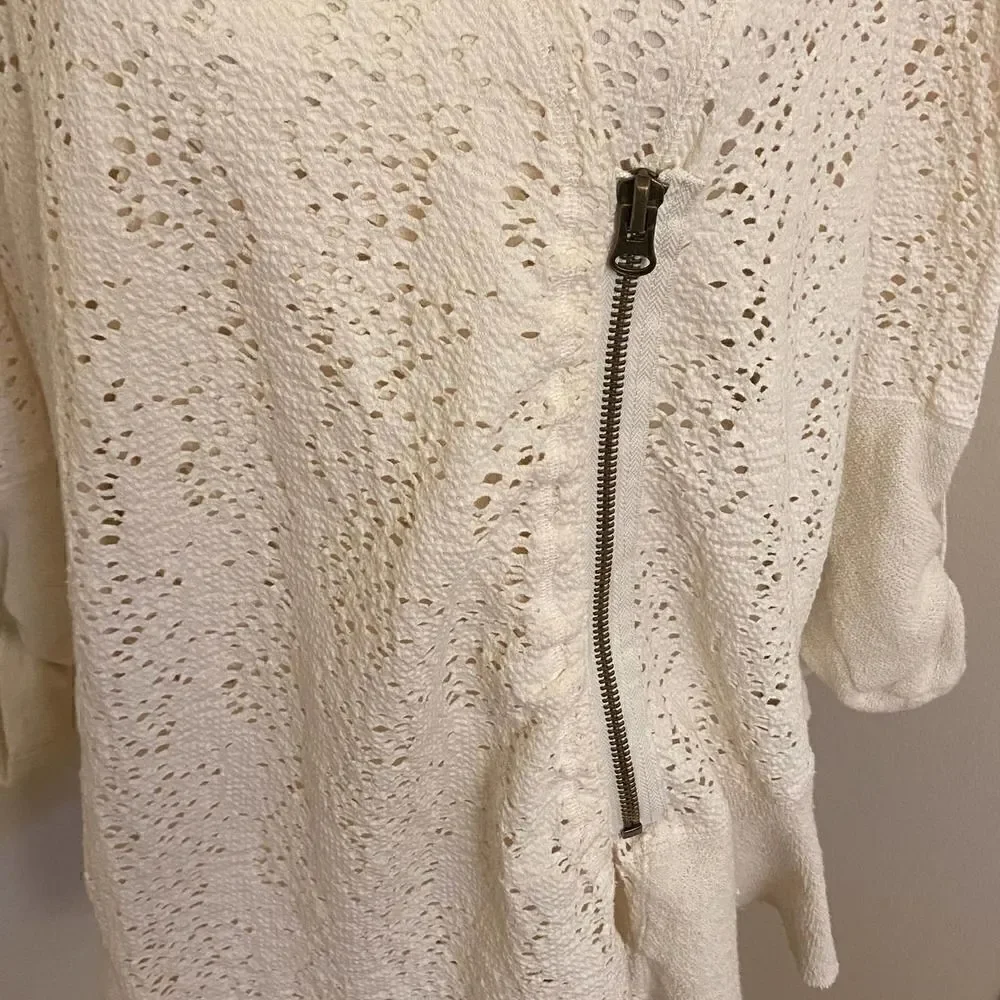 Free People Doiley Open-knit Cardigan In Ivory Combo XS